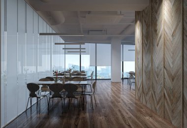 Masa sandalyesi ve 23 Modern İçişleri Bakanlığı Tasarım Fikirleri olan ofis odası yemek odası.