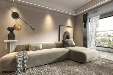 Modern oturma odası ve merdivenler dubleks ev tasarımı 3D resimli 3D özgür görüntü