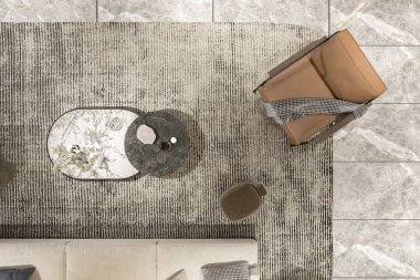 Minimalist Oturma Odası İç Tasarım Kolaylaştırıcı Basitlik