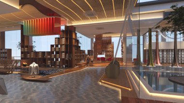 Görkemli Bir Bakış Alışveriş Şehri 'ndeki Lüks Alışveriş Merkezi İç Tasarımı