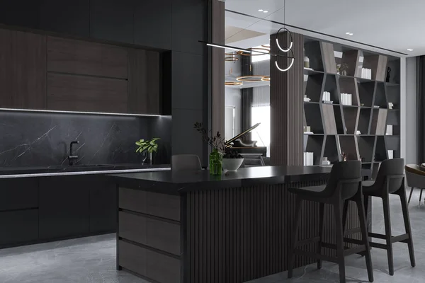 Cozinha Pia Mobiliário Parede Moderna Itens Decoração Para Design Interiores — Fotografia de Stock