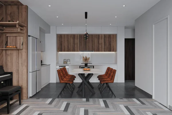 Diseño Interiores Comedor Lujo Muebles Confort Decoración Espacios Mesa — Foto de Stock