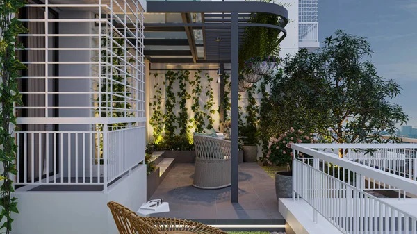 Balkon Moderního Činžovního Domu — Stock fotografie