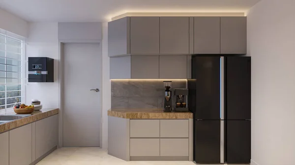 小スペースのための居心地の良いキッチンデザインのヒント — ストック写真
