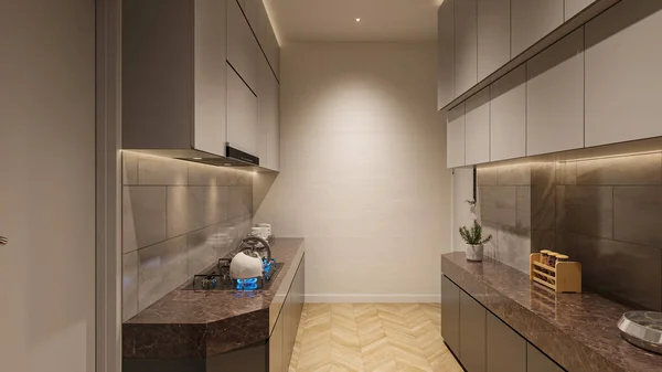 如何创造一个舒适时尚的厨房空间 — 图库照片
