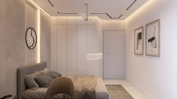 Consejos Diseño Dormitorio Moderno Para Niños — Foto de Stock