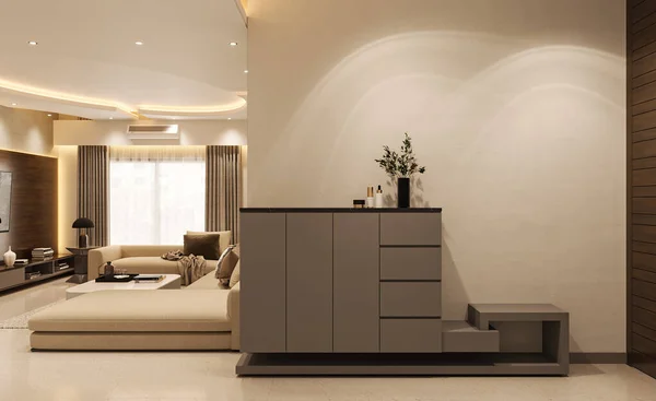 Fashionable Flooring Memilih Pilihan Terbaik Untuk Anda Living Room Interior — Stok Foto