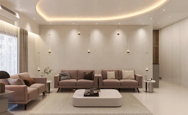 Luxus Rozpočtu Tipy Vytvoření High End Hledat Méně Vašem Obývacím — Stock fotografie