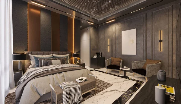 Genießen Sie Luxus Verwandeln Sie Ihr Schlafzimmer Mit Diesen Interior — Stockfoto