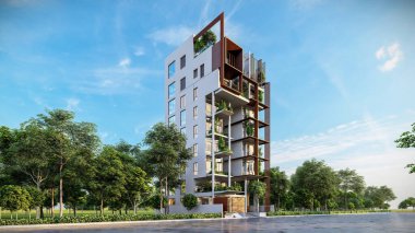 Vizyoner kavramları 3B Render Modern Mimari