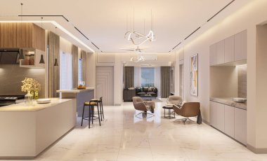 Lüks bir evde Mahremiyet, Modern Oturma Odası Tasarımı.