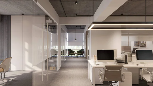 Inovace Interiéru Kanceláře Zvyšování Efektivity Kreativity — Stock fotografie