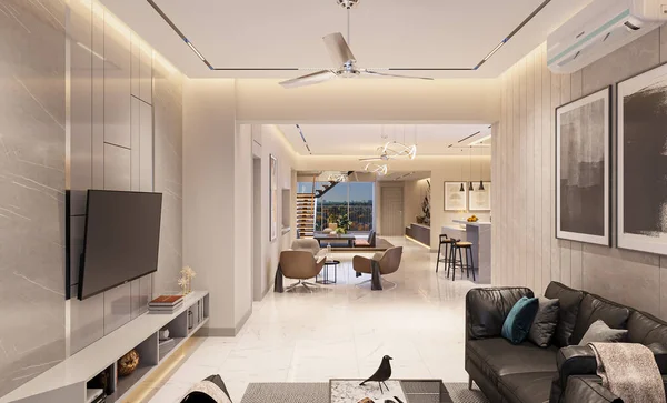 Epitoma Estilo Moderno Quarto Design Interiores Uma Casa Luxo — Fotografia de Stock