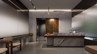 Ofis Binaları İçin İlk İzlenimler Modern Resepsiyon Tasarımı Hoş Geldi