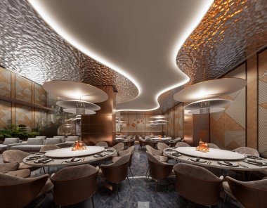 Muhteşem Restoran İçişleri Büyüleyici Yemek Deneyimi Oluşturuyor