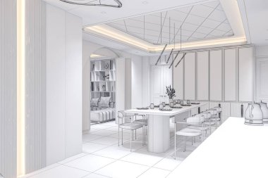 Modern Dekor ve Mobilyaların Üç Boyutlu Hazırlanması ile Rüya Yemek Odası Oluştur