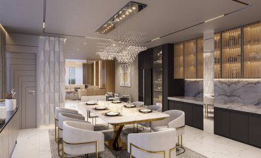 Çağdaş Yemek Tasarım İpuçları Şık ve Şık Mekan için. jpg