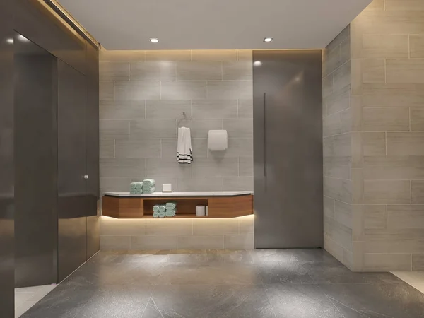 先进浴室用风格优雅的浴盆夹具浴池 — 图库照片