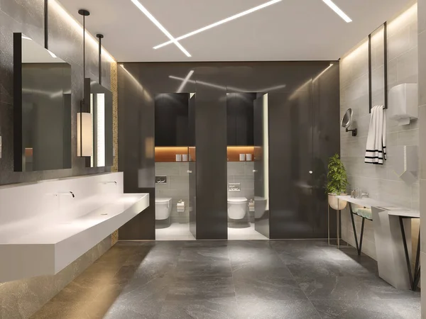 功能齐全 风格新颖的浴室室内设计理念 — 图库照片