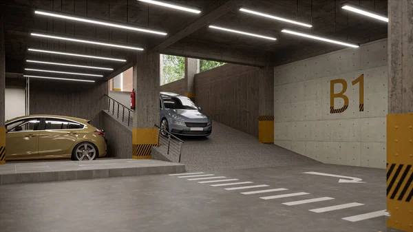 Максимизация Пространства Smart Дизайн Решений Парковки Автомобилей Много — стоковое фото