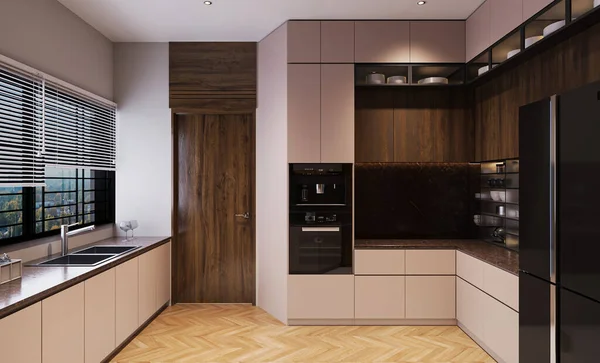 Het Creëren Van Een Luxe Elegante Keuken Design — Stockfoto