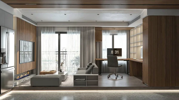 Projetando Uma Luxuosa Sala Estar Que Promove Relaxamento Conforto — Fotografia de Stock
