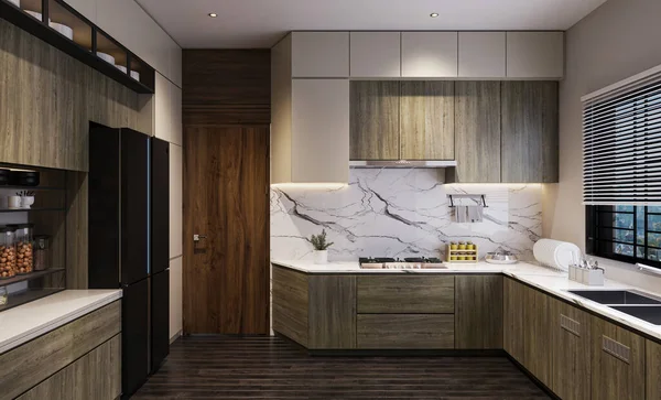 Kunst Van Het Combineren Van Luxe Moderniteit Keuken — Stockfoto