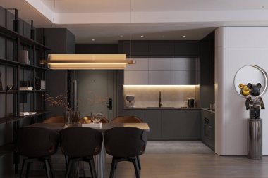 A view of Dining Cum Kitchen Where Feel Luxurious touches