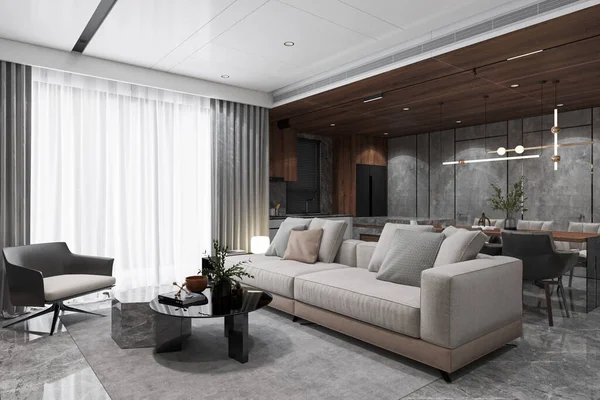 Pohovková Glamour Moderní Obývací Pokoj Nábytek Pro Luxusní Příjemné Místo — Stock fotografie