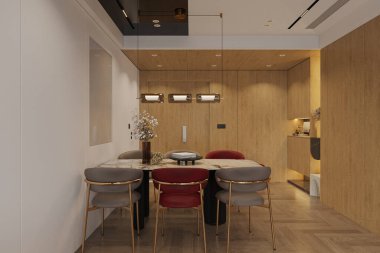 Modern ve enfes bir yemek odası..