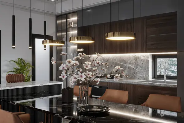 3D rendering Kitchen Concept A Stylish and Inviting Space for Modern Living and Relaxation