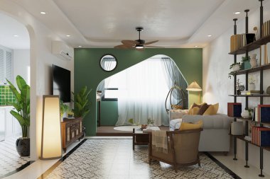 Lüks İskandinav tarzı, doğal renk boyası, kırsal tarzda mobilyalar..