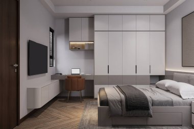 Master bedroom interior in luxury apartment