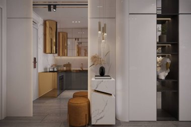 Büyüleyici Zarafet - Beyaz ve altın aksanlı Fransız taşra mutfağı.