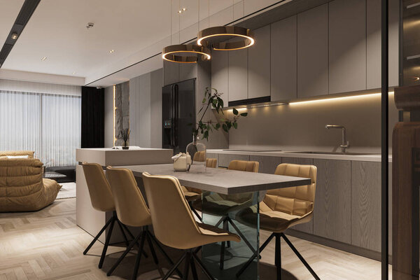 Modern Industrial Design Beautiful Interior.