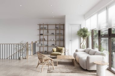 Spa salonu parlak bekleme odası beyaz dekorasyon