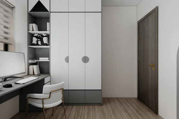 Classic Wall Closet and Cabinet, LED Light, Decorate Into Bedroom Interior Design