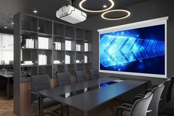 Futuristic Conference Room A modern conference room equipped with the latest technology
