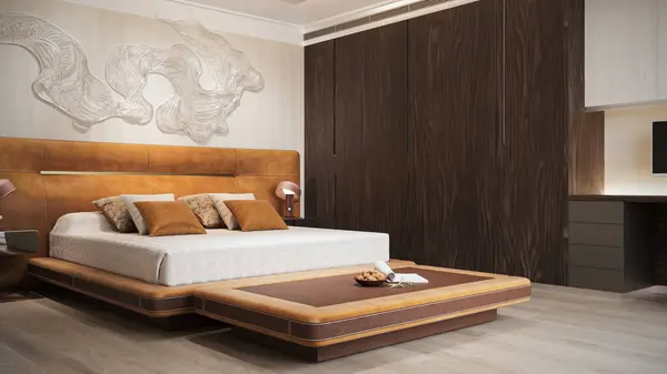 Duplex modern minimalistic bedroom layout