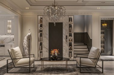 İki koltuk yan yana, yıldızların yanında yuvarlak bir masa ile yan yana.