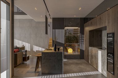 3 boyutlu modern mutfak gelişmiş modelleme iç tasarım