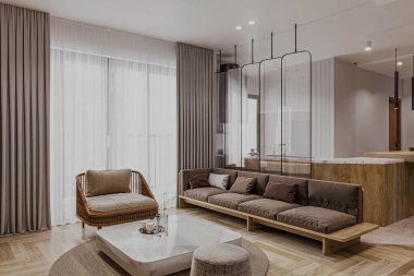 Modern Oturma Odası Tasarımı Minimalizmi Gösterişli Görünüm İçin Kullanılıyor