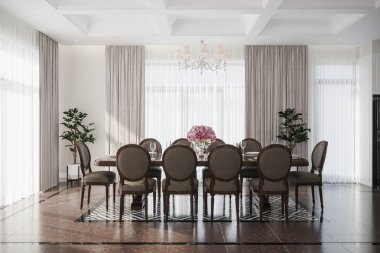 Temiz Çizgilerle Zarif ve Huzurlu Yemek Odası