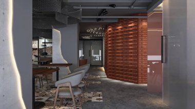 Açık hava yemek alanı olan minimalist bir çatı restoranı unutulmaz bir yemek deneyimi sunuyor.