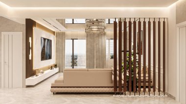 Lobiden modern yaşam iç tasarımı görüntüsü