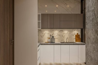 3D tasarım modern mutfak gelişmiş modelleme tam sahne iç mimarisi