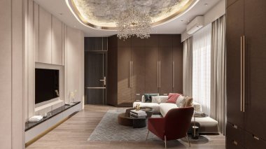 Şık Oturma Odası İç Tasarım Tarz ve Konforun Uyumlu Karışımı