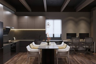 Modern, lüks, yetersiz mutfak tasarımı, iç tasarım, şablon, örnek