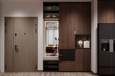 3D tasarım modern mutfak modüler iç tasarım