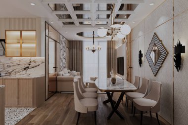 Modern ve şık sandalyeli modern yemek odaları.